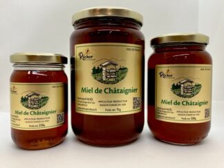 3 pots de miel de châtaignier